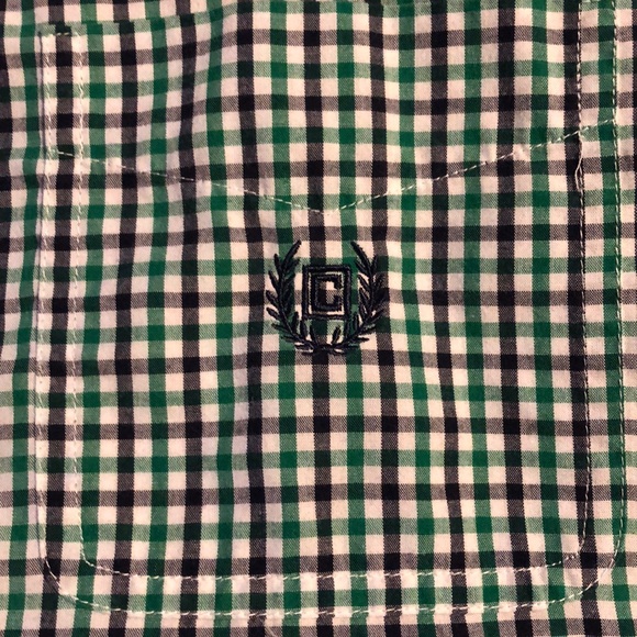 Chaps Green Black and White Plaid Shirt - Picture 2 of 3